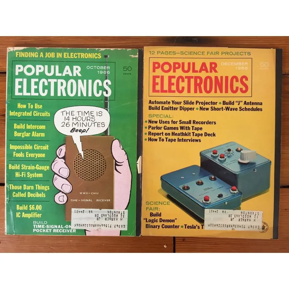 Vtg Lot 10 1966 Popular Electronics Magazine Back Issues Radio Atomic Era Tech